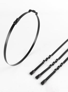 喷塑不锈钢扎带4.6M自浪型船用WPVM电缆架桥固定锁金属扎波带厂家