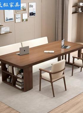 天纵全实木办公桌家美WY231030用式原木长条客厅书桌学生学习桌桌