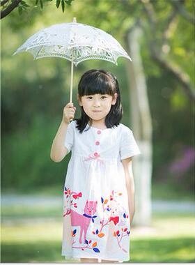 百代童丽花边蕾丝婚JAG欧礼色婚庆伞儿伞手工蕾丝白式工艺伞