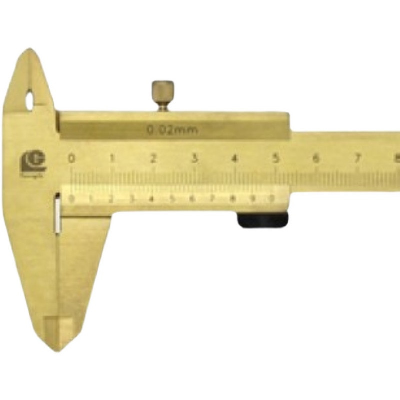 桂林广陆防磁整体纯铜游标卡尺0-150mm141-102Cu全铜闭式游标卡尺