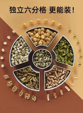 果盘家用收客茶几干xkgp-01果盘果糖盒网红零食摆放盘分格密封厅