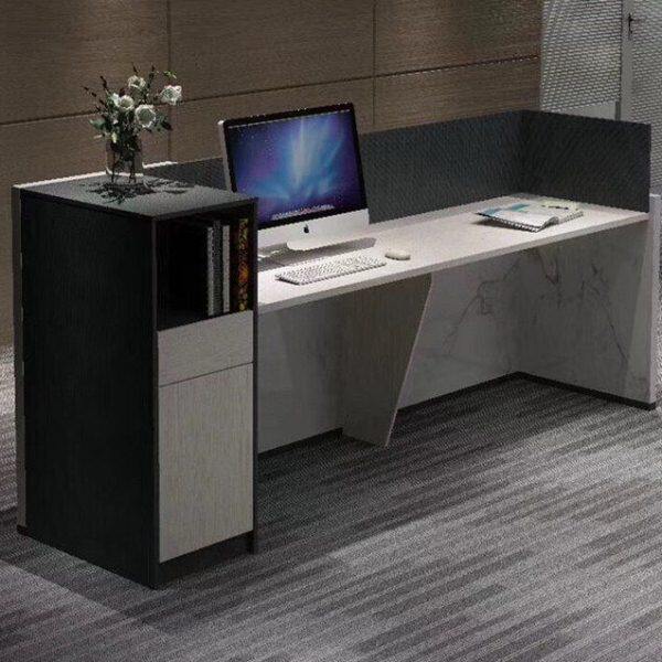 欧漫公司前台收银服务台简约现代咨询台办公形象前台接待台迎宾台