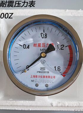 1.6MPa抗震压力表YN100Z储气灌背接耐震压力表16公斤接头M20*1.5