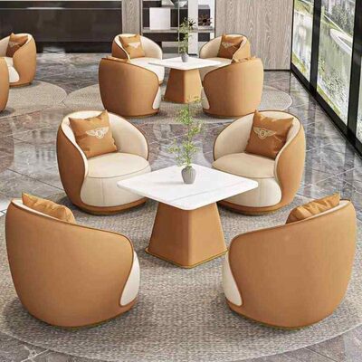 售楼处一桌4椅洽谈桌商务大堂谈判桌休息区接待沙发洽谈桌椅组合
