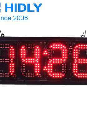 厂家制作8寸户外红色时间温度显示屏GPRS时钟显示屏