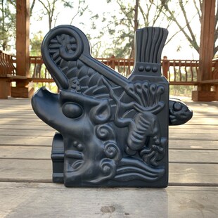 正吻仿古瓦配件中式瓦树脂瓦屋檐瓦门头装饰围墙瓦饭店PVC瓦配件