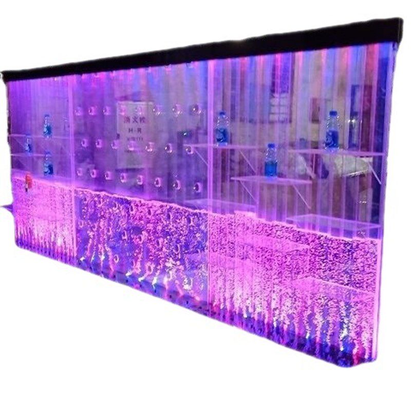 大型气泡屏风酒柜水幕墙玄关背景隔断装饰客厅鱼缸流水帘摆件