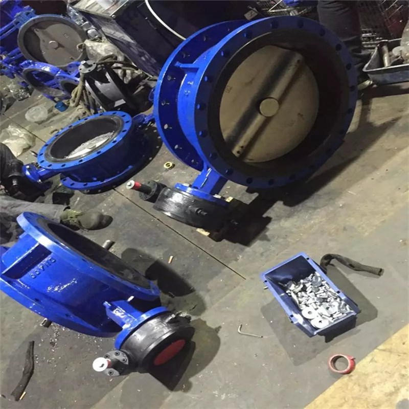 D341J-16全衬胶手动法兰蝶阀软密封蜗轮手动蝶阀涡轮中线脱硫蝶阀