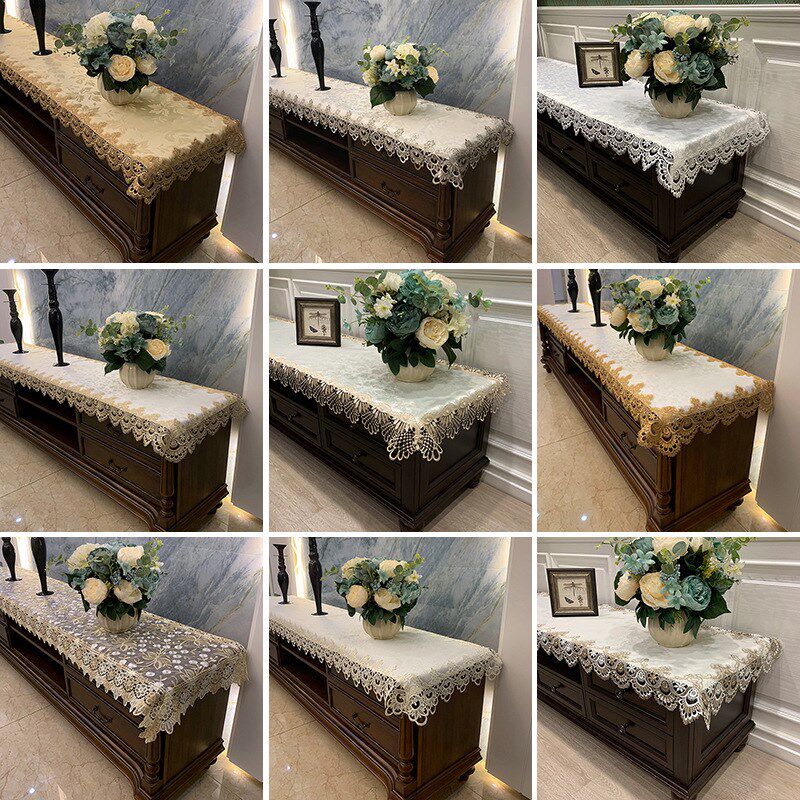 欧式茶几电视柜组合桌布布艺美式盖布现代简约蕾丝台布长方形茂仁