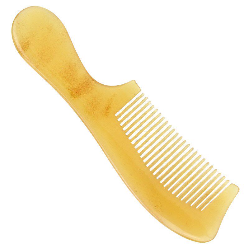 加厚天然牛角梳 绵羊角18cm圆柄梳子 适合家居使用