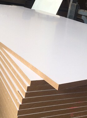 18mm三聚氰胺贴面中纤板MDF板白色双面防水木纹装饰