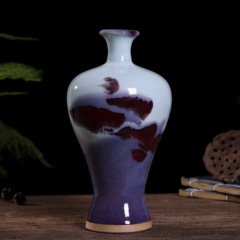 陶瓷器花瓶摆件客厅玄关家居博古架装饰品软装摆设中式钧瓷工艺品