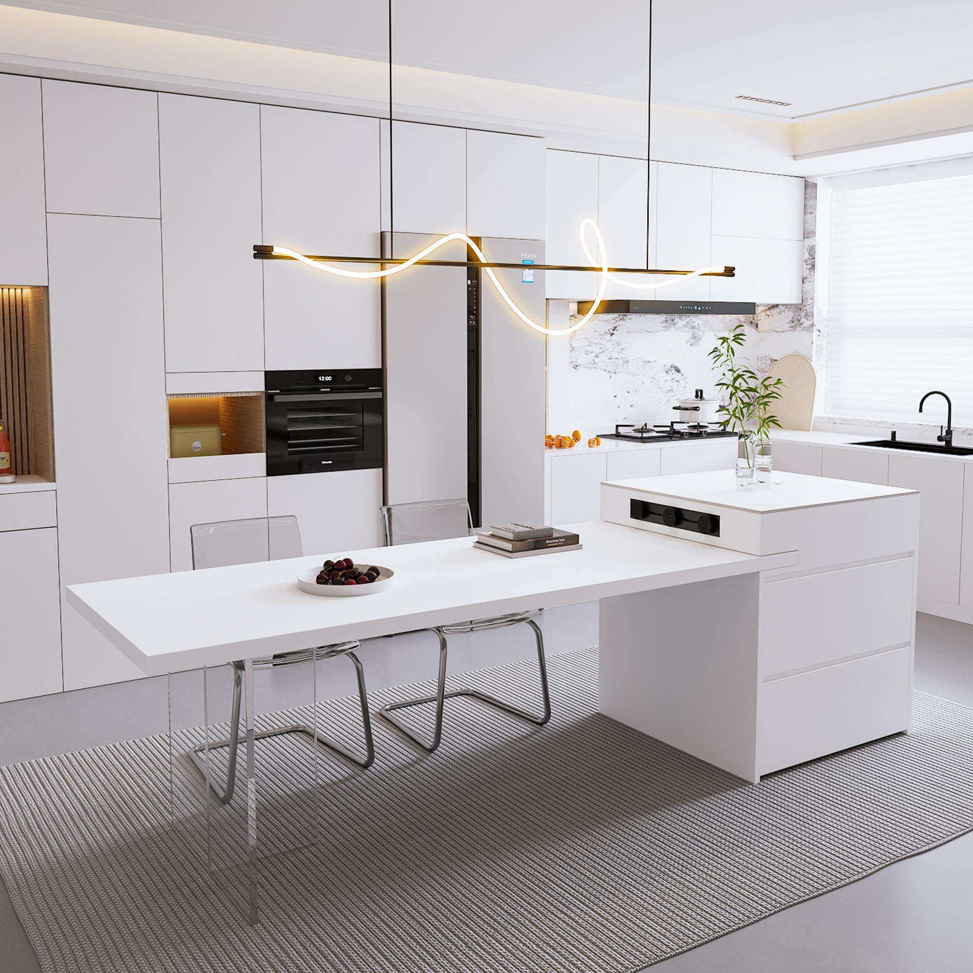 7K岩板岛台餐桌一体可伸缩现代简约亚克力长方形小户型家用导,电子元器件市场,其它元器件,淘宝优惠券,粉丝福利购,淘宝优惠卷