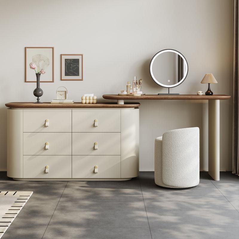 中古小户型床尾储物柜实木梳妆台收纳柜一体卧室化妆桌斗柜