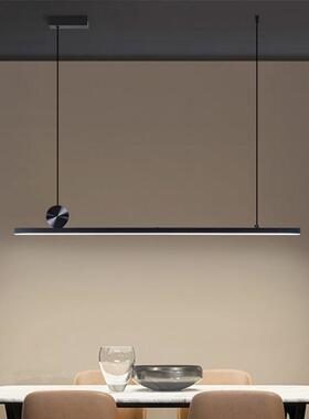 创意个性调光灯北欧现代吧台led轻奢灯长条极简一字黑色餐厅吊灯