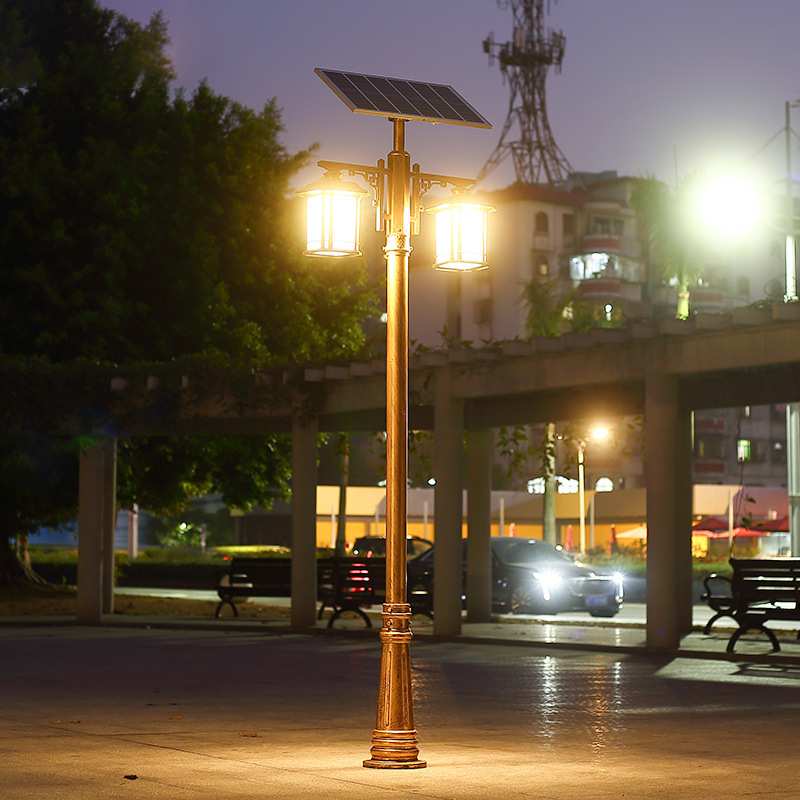 路灯led太阳能超亮庭院3米新农村中式家用220v花园别墅高杆防水灯