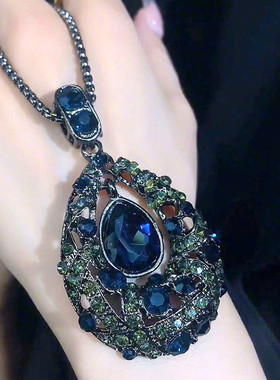 锌合金项链水滴之恋倾城时尚气质百搭装配饰品秋冬毛衣链长款吊坠