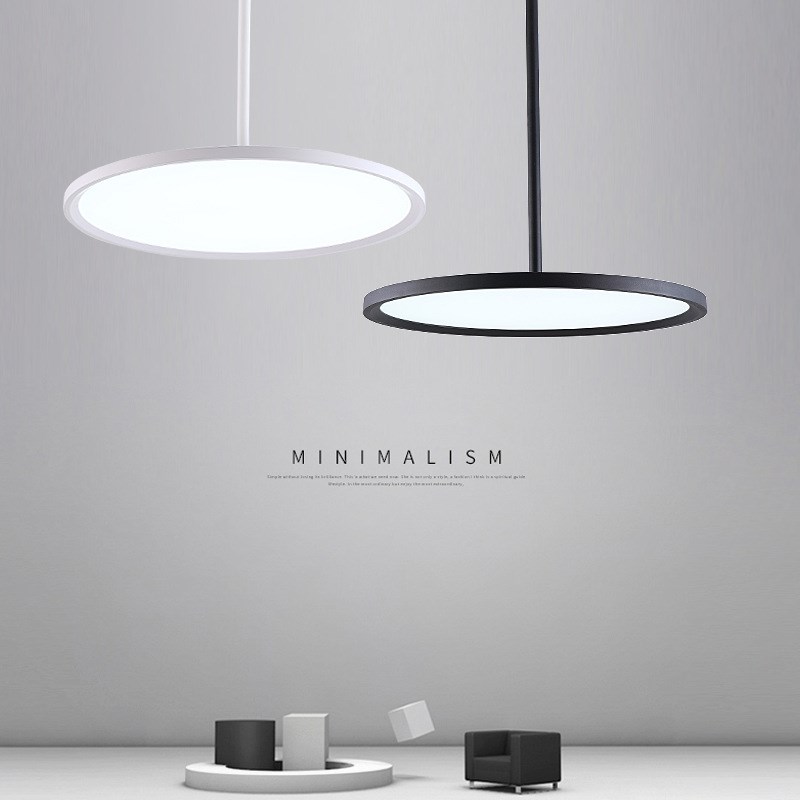 北欧创意超薄吊灯圆形客厅餐厅咖啡厅吧I台灯卧室现代简约吊杆吊