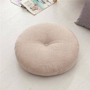 棉麻蒲团坐垫家用榻榻米卧室地上飘窗垫子加厚圆形地板可拆洗代之
