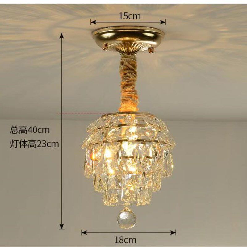 欧式水晶过道小吊灯门厅走廊玄关灯入户美式阳台衣帽间灯具