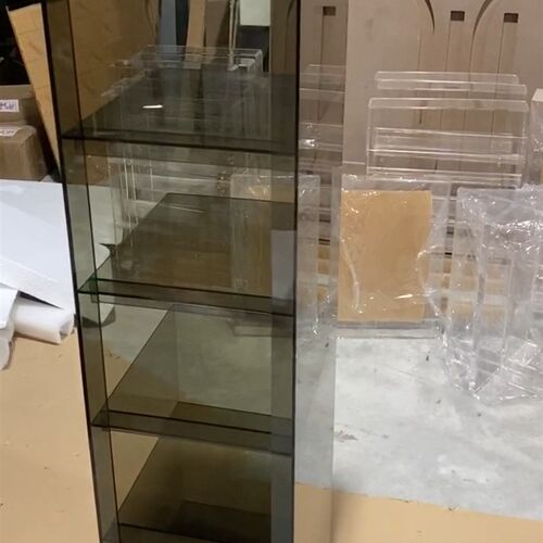 轻奢家用透明书柜子实木小书架简约落地置物架组合一体靠墙收纳柜