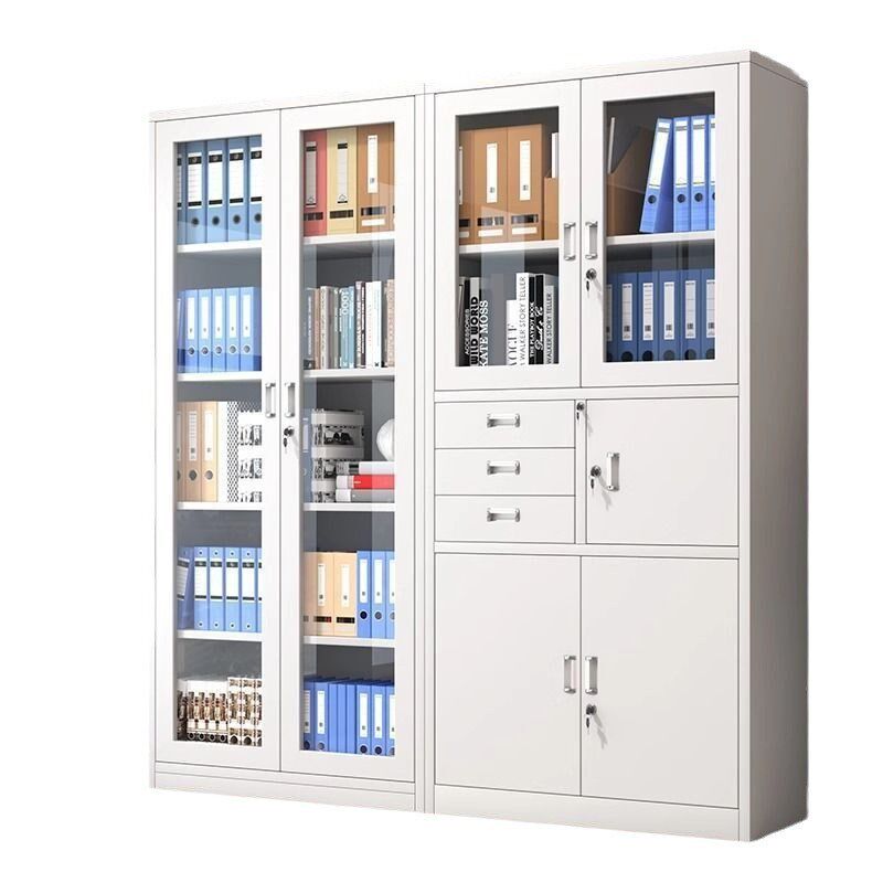 钢制办公室铁皮文件柜财务资料档案柜带锁凭证柜抽屉矮柜储物柜子