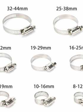 80pcs盒装喉箍美式304不锈钢卡箍管箍套抱箍密封管道连接喉箍套装