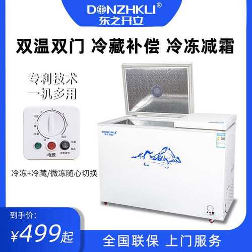 东之开立双温双门冷柜冷藏冷冻大车用家用冰柜车载冰箱大容量卧式