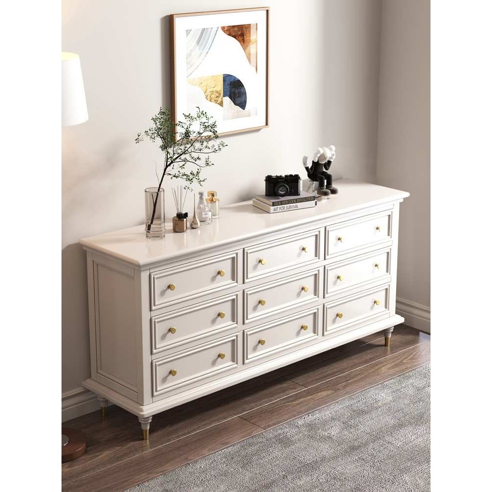 实木美式九斗柜床尾五七抽屉柜卧室收纳柜客厅置物储物柜斗橱靠墙