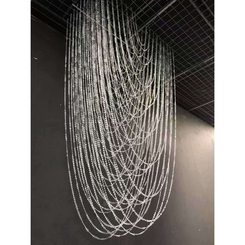 新款婚庆道具飞蝶珠帘波浪如初挂件水波帘婚礼堂背景行云流水吊顶