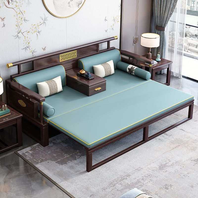 全实木罗汉床沙发乌金木新中式古典中国风禅意推拉床去客厅化家具
