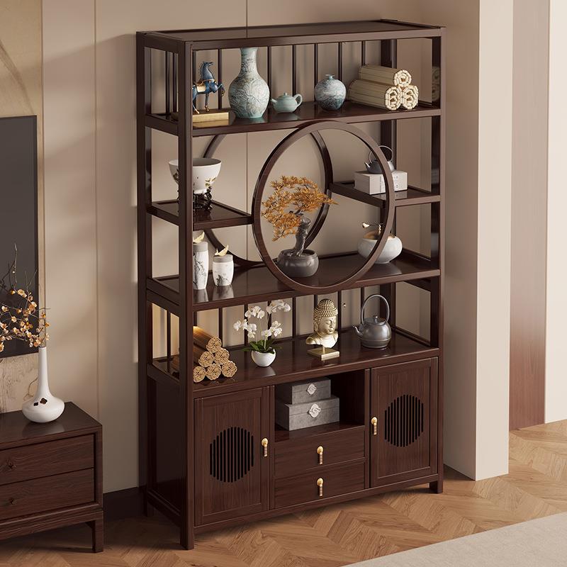 实木博古架办公室茶室置物架新中式客厅屏风玄关展示柜多宝阁书架