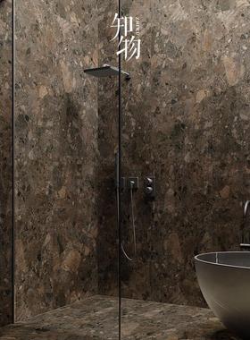 玫瑰红水磨石瓷砖大颗粒客厅饭厅地砖厨房化妆室壁砖商业空间民宿