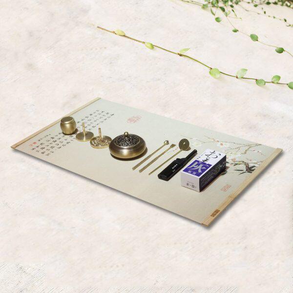 香席竹席茶席香道复古典中国风禅意文化茶桌草编竹编名家古画配件