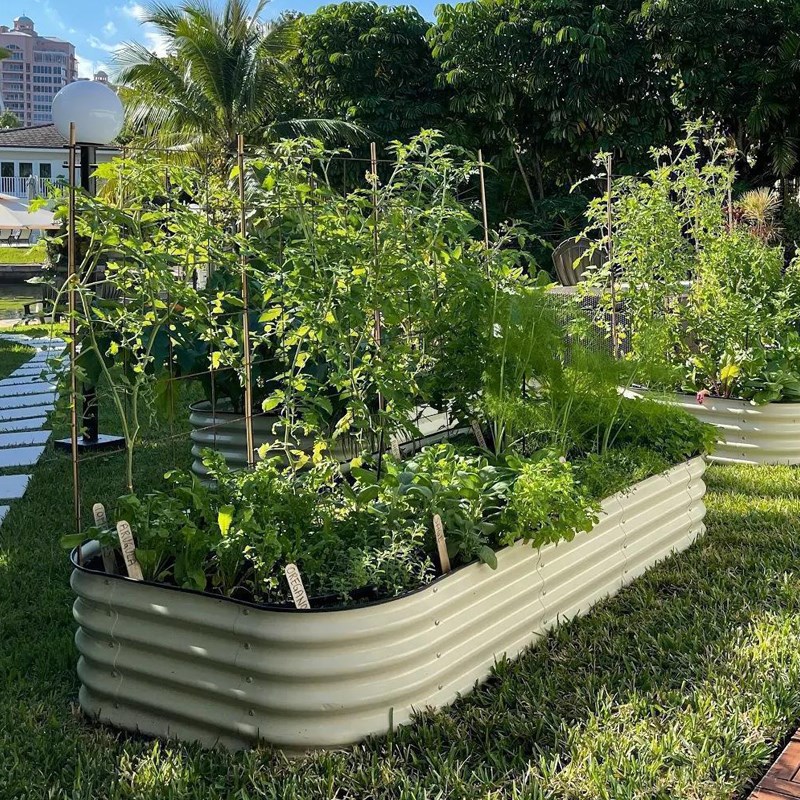 户外庭院种植箱蔬菜箱花箱组合无E底大号小院可移动金属种植菜床