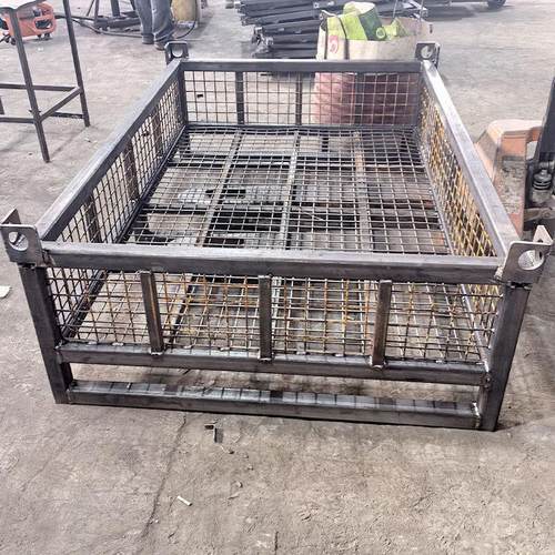 托盘仓储笼上海智琳厂家供应网格款固定式金属网箱销售金属料框