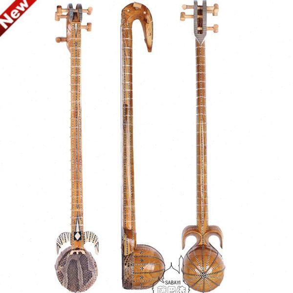 新疆乐器维吾尔族手工制作民族乐器蛇皮热瓦普演奏舞台演出乐器