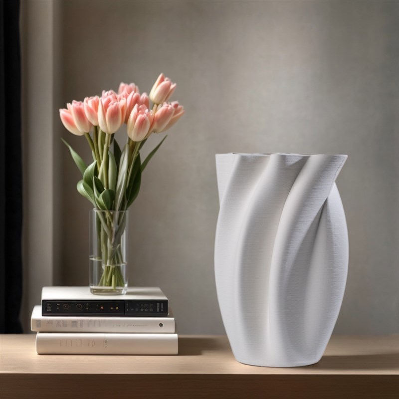 3D打印青花陶瓷大花瓶样u板房客厅摆件创意插花酒店会所玄关花器