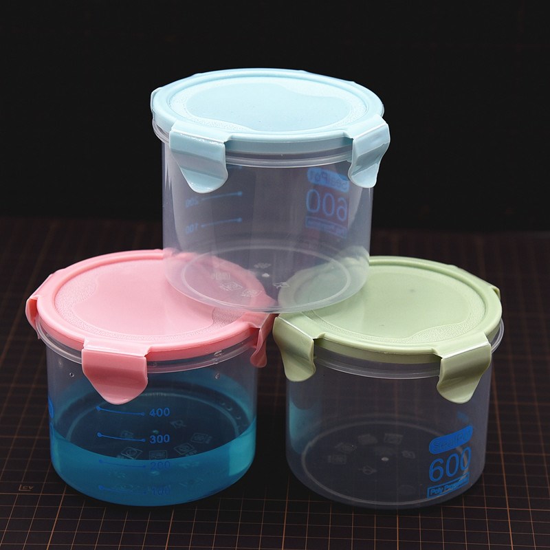 超轻粘土密封盒树脂粘土软陶泥黏土C泥收纳盒圆形透明分装储存PP