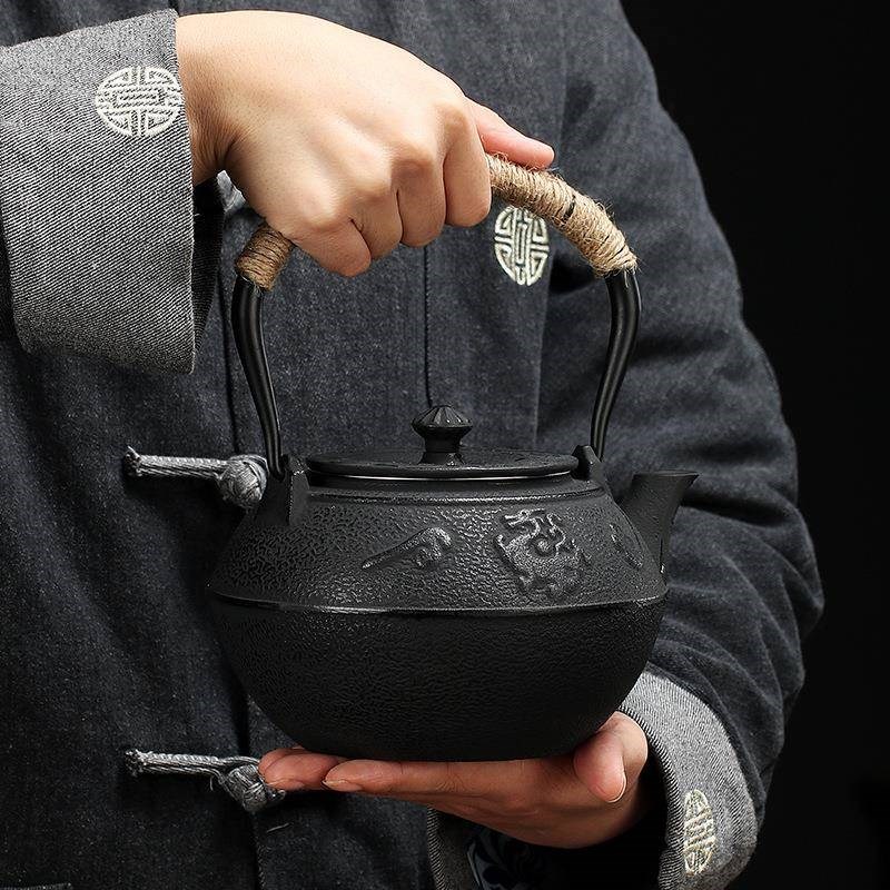 铁壶煮茶壶纯手工铁茶壶铸铁碳炉风炉家N用过滤泡茶专用烧水壶