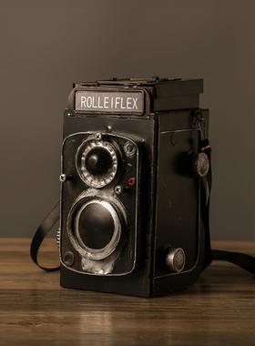 复古老式照相机模型拍照摄影道具怀旧工艺品橱窗陈列装饰品摆件