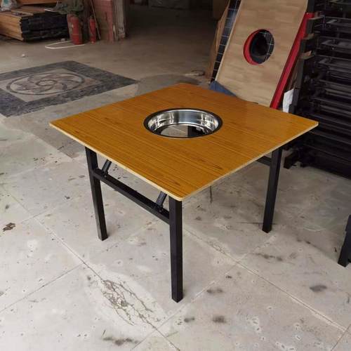 实木折叠收折火锅桌烧烤串串香烤肉涮羊肉炭火盆外摆摆摊矮桌定制