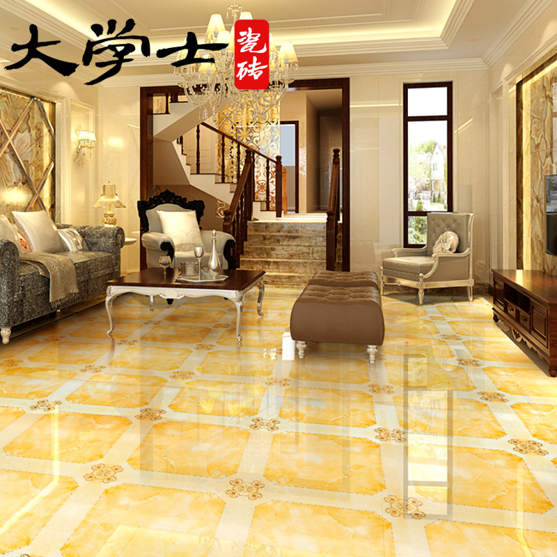 大学士瓷砖d 高温微晶石地砖 高清拼图拼花玉石砖 电视背景3D墙砖