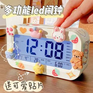 闹钟小型迷你学生用2022新款智能女孩儿童男孩起床叫醒桌面时钟