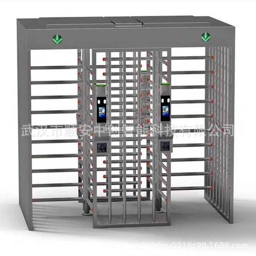 小区进出口全高闸双通道十字转闸人脸识别闸机智能通道闸武汉现货