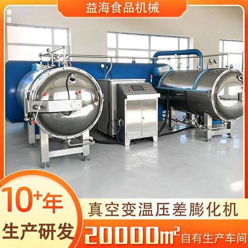 非油炸果蔬脆片机菠萝蜜深加工果蔬脆变温膨化设备芒果脆片闪蒸机