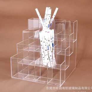 工厂定制文具笔亚克力展示笔盒透明多格亚克力马克笔展示架