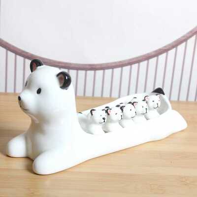 陶瓷熊筷子架套装 家居餐馆陶瓷筷子架 架托7421