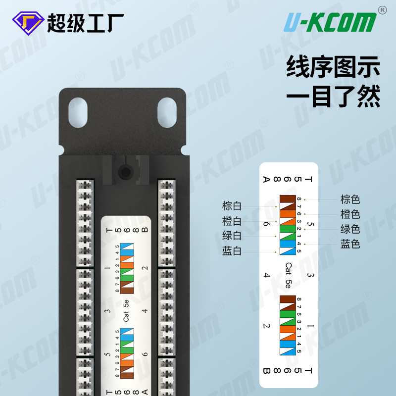 现货直发超五类24口金属配线架工程级免打网络配线架非屏蔽理线架