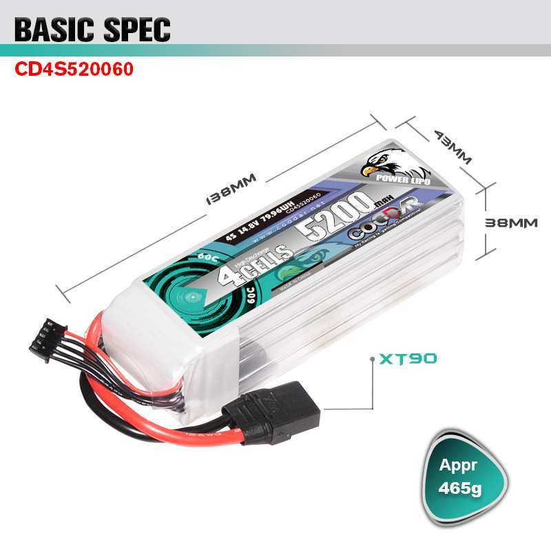 鹰氪CODDAR 5200MAH 4S 14.8V 60C长续航航模RC车模船模锂电池